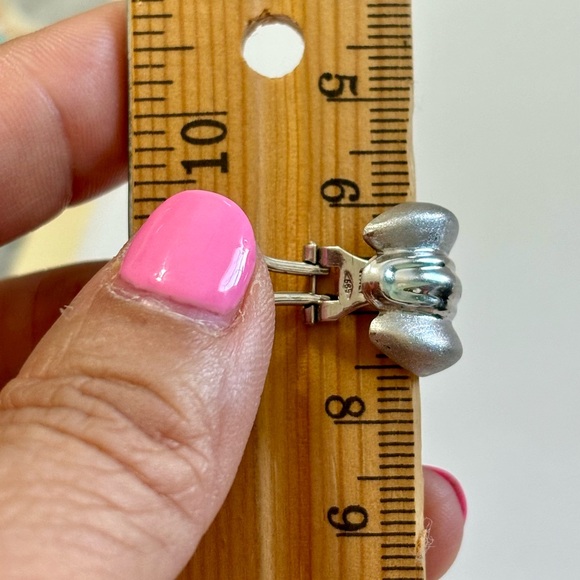 SOLID 14K WHITE GOLD WINGS EARRINGS W/ OMEGA BACKS - MADE IN ITALY - Picture 8 of 10